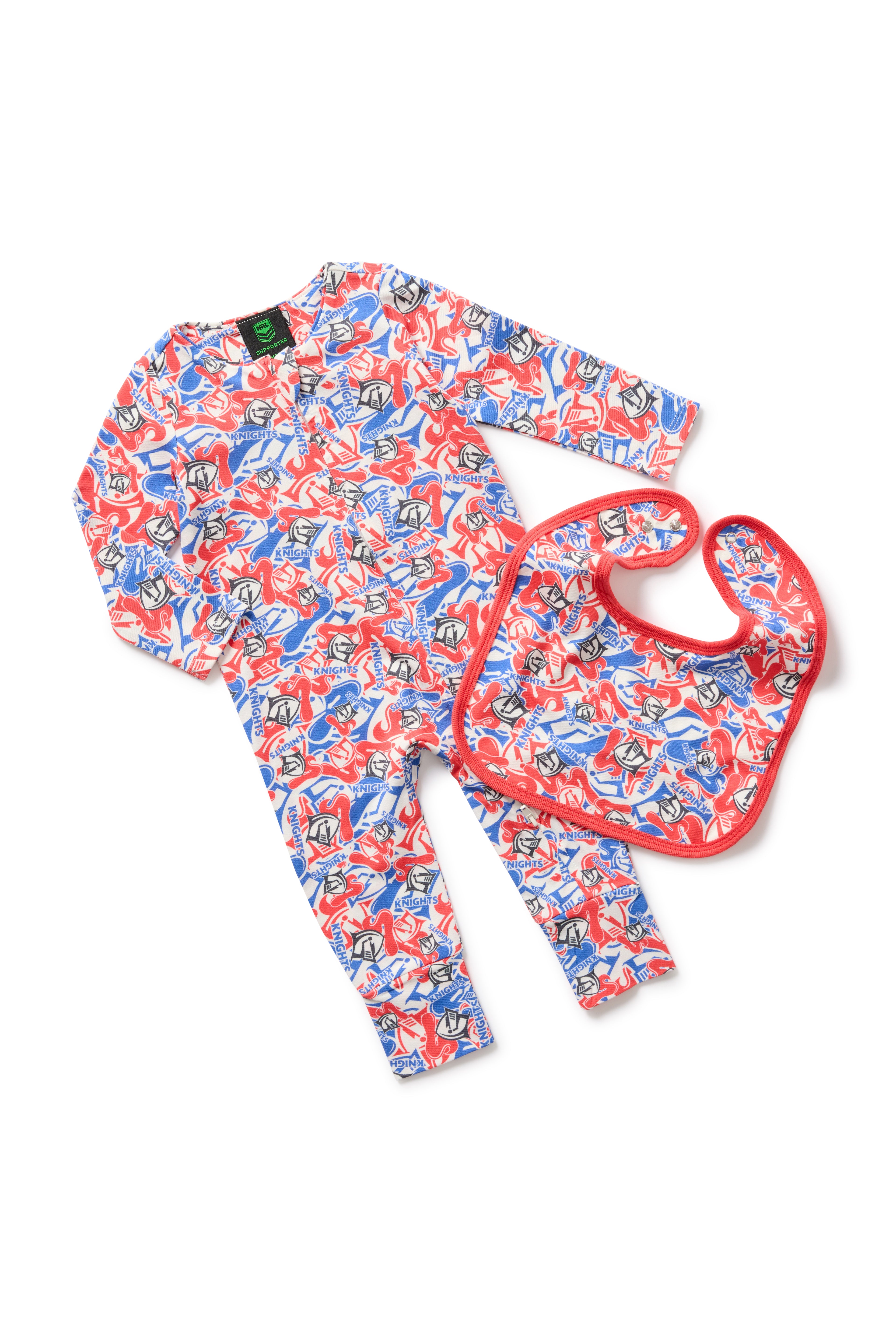 Infant Long Sleeve Romper & Bib Pack