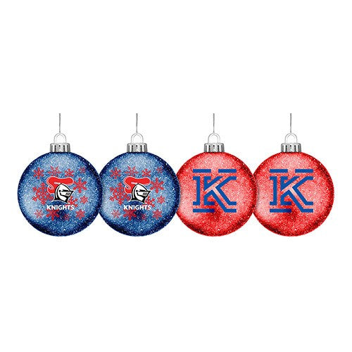 KNIGHTS S/4 GLITTER BAUBLES