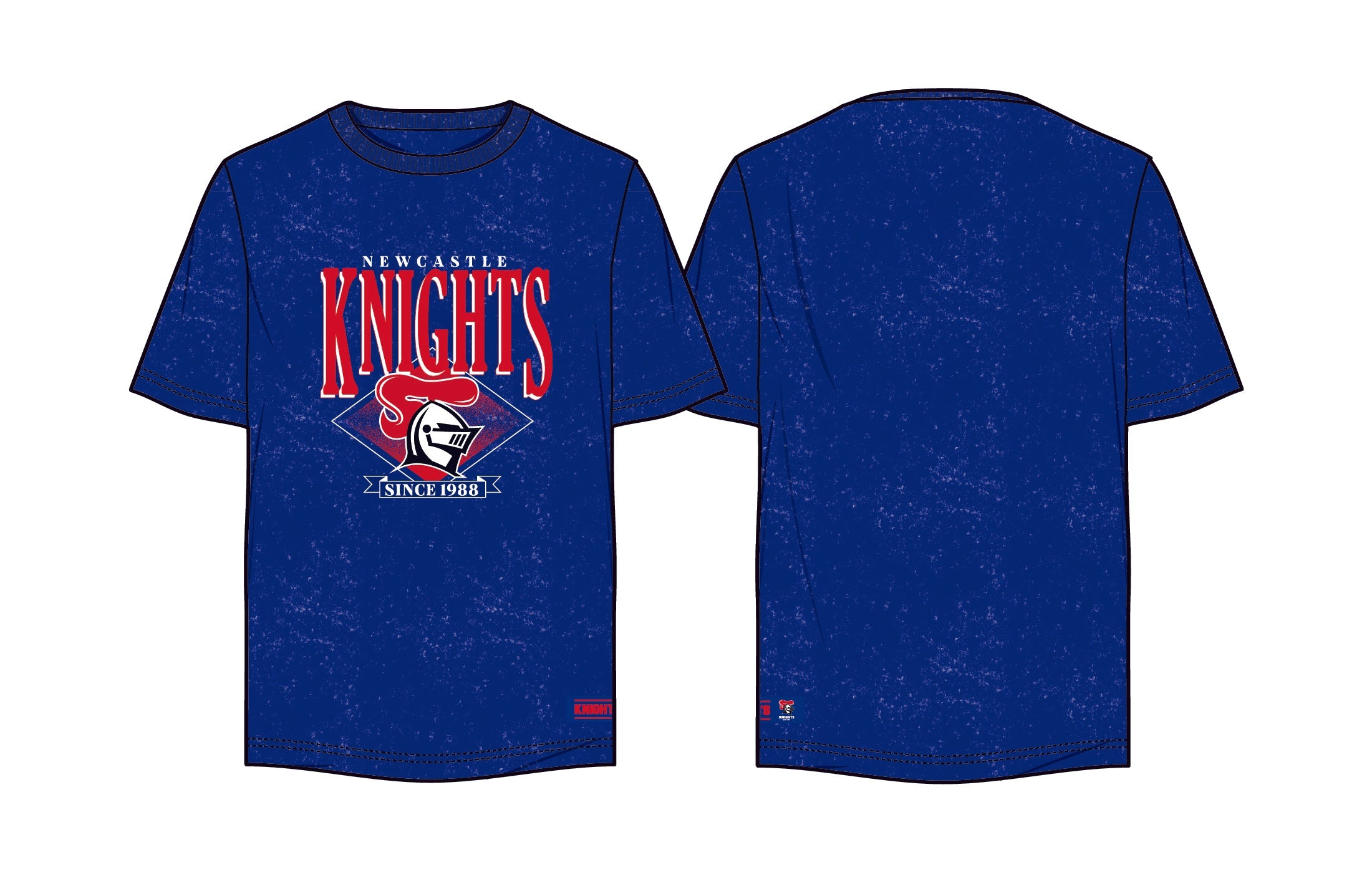 KNIGHTS ADULT MENS WASHED BLUE TEAM T-SHIRT